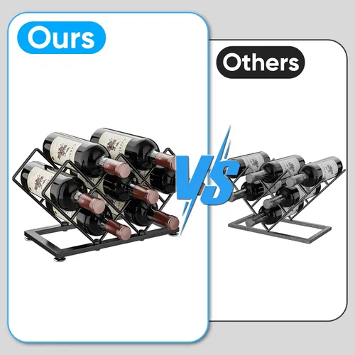 Vista 6 de Countertop Wine Rack - 7 Bottles Metal Small Wine Rack Wine Bottle Holder Storage Space Saving for Home Kitchen Bar Tableop Cabinet Pantry