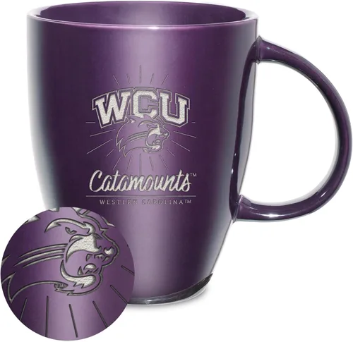 Vista 48 de Rico Industries - Taza de lustre cerámico con grabado láser de la NCAA de 18oz - Café-Té