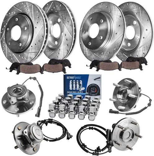 Vista 51 de Detroit Axle - 4 rotores de freno para Chevrolet Cruze 2014 2015 [modelos de motores de gas] Rotores de freno de disco perforados y ranurados