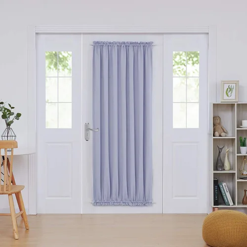 Vista 50 de Deconovo Cortinas opacas para puerta, bolsillo para cortinero y cortinas de bloqueo con aislamiento térmico para dormitorio, 137.16 x 189.2 cm, azul