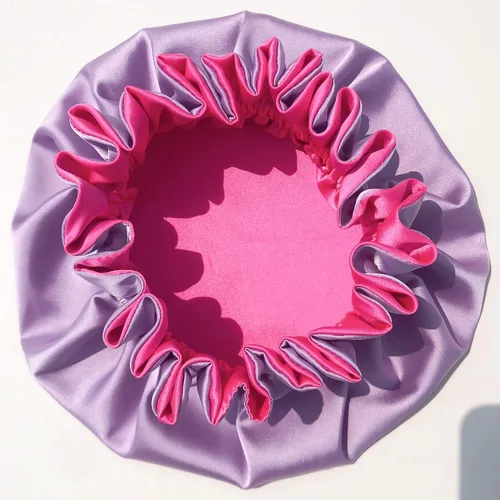 Vista 8 de AKISS - Exquisita gorra para dormir reversible con forro de satén para bebés, recién nacidos, niños grandes y pequeños y mamásmujeres