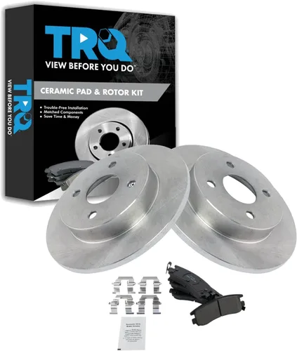 Vista 145 de TRQ Juego de pastillas de freno y rotor de cerámica trasera compatible con Honda Accord V6 1998-02 3.0L con frenos de disco traseros 02-06 Acura RSX