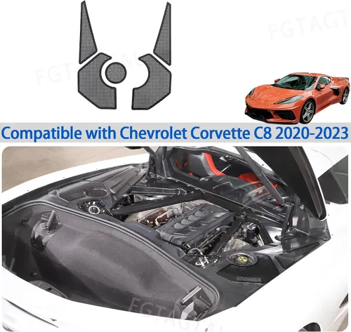 Vista 7 de Cubierta del panel lateral del motor compatible con Chevrolet Corvette C8 2020-2026, cubiertas traseras del motor, accesorios de decoración