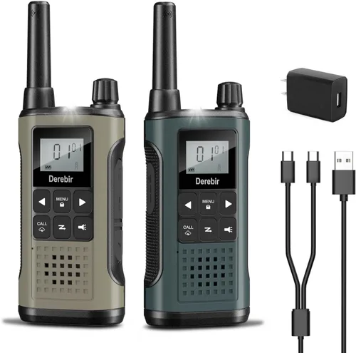 Vista 12 de Rechargeable Walkie Talkies for Adults Long Range-4 Pack Black & Blue & Orange & Yellow
