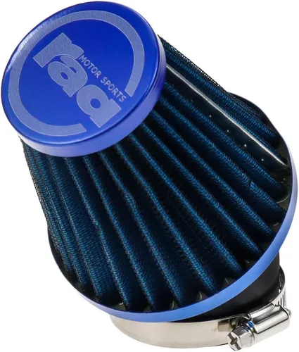 Vista 10 de Filtro de aire universal para motocicleta Sydien, piezas modificadas reemplazables para aumentar el flujo de aire en el motor, 42RAD con abrazadera