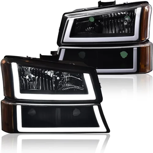 Vista 14 de PIT66 Faros LED, Compatible con 2003-2006 Chevy Silverado 1500 2500 3500 HD 2003 2004 2005 2006, Compatible con 2003-2006 Chevy Avalanche 1500 2500
