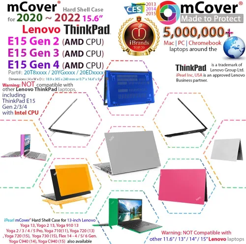 Vista 2 de mCover Funda compatible solo con computadora Windows de 15.6 pulgadas Lenovo ThinkPad E15 AMD Gen 2/3/4 Series 2020 ~ 2022
