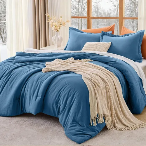 Vista 31 de MUXHOMO Juego de edredón beige tamaño individual/individual XL, ropa de cama alternativa ultrasuave para todas las estaciones. El juego de cama