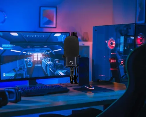 Vista 5 de Wave 1 Pop Filter - Cubierta de espuma para parabrisas de micrófono profesional compatible con micrófono condensador USB Elgato Wave para reducir