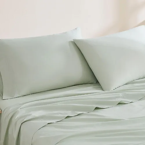 Vista 8 de Linen Closet Juego de 2 fundas de almohada de algodón orgánico de lujo de 144 hilos, color blanco ártico