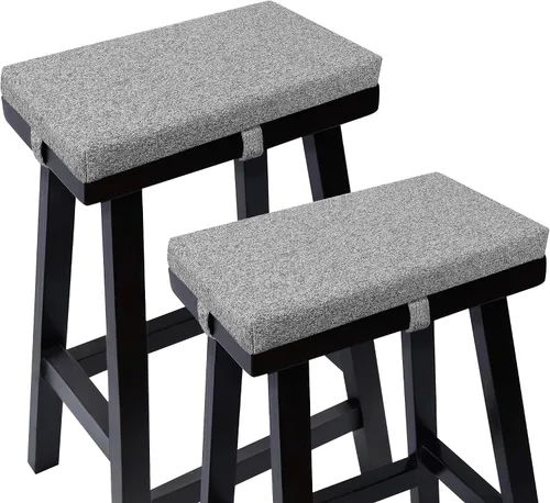 Vista 9 de Tromlycs Cojín rectangular para taburete de bar, funda de cojín rectangular con lazos para correa, 18 x 9.5 pulgadas, 1 unidad, color negro
