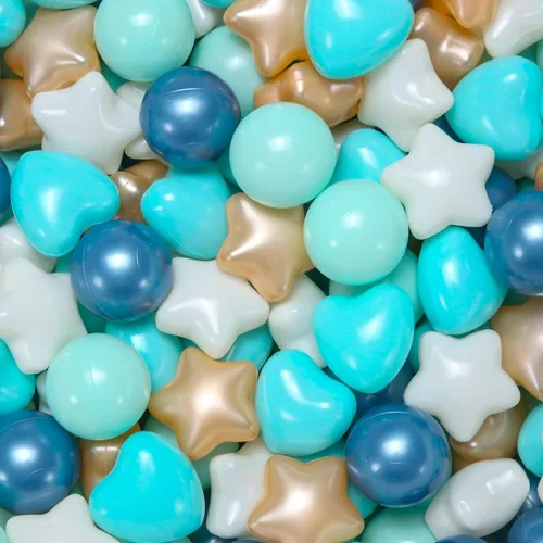 Vista 11 de STARBOLO Pelotas de bolas con forma de corazones de estrella para niños pequeños – 50, 100, 200, 500, bolas de juguete de plástico, formas