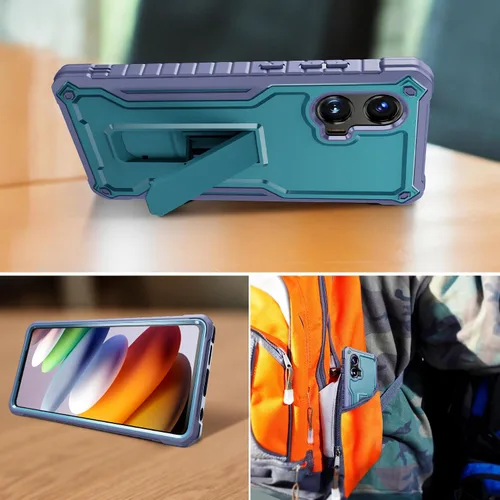 Vista 8 de Funda para Moto G Stylus 5G 2024 con protector de pantalla de vidrio, grado militar, a prueba de golpes, con protección de lente y soporte