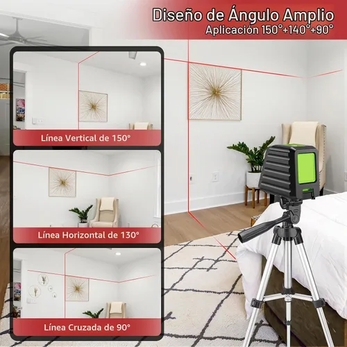 Vista 2 de Nivel láser con trípode, Huepar 150 pies Red autonivelante Lazer Niveles
