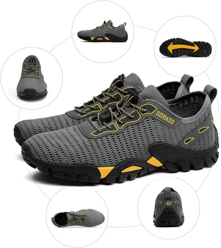 Vista 6 de SOBASO Zapatos de agua para mujeres y hombres, secado rápido, para natación, playa, zapatos acuáticos para deportes acuáticos, buceo, senderismo