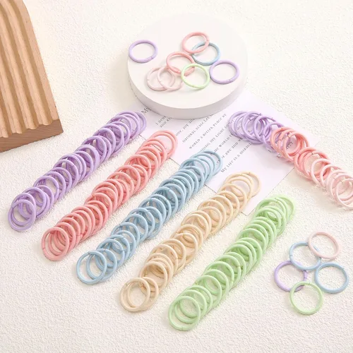 Vista 4 de 200 piezas de gomas elásticas para el cabello, sin pliegues, pequeños sujetadores de cola de caballo para niños, niñas, bebés y niños pequeños