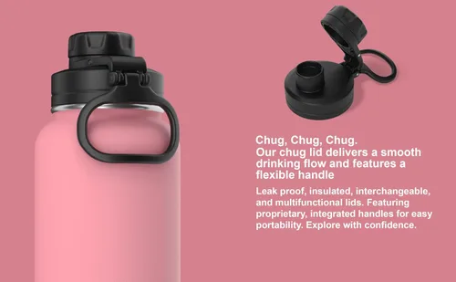 Vista 2 de Hydrapeak Tapa de repuesto con mango flexible, se adapta a todas las botellas de agua Hydrapeak con aislamiento de boca ancha, a prueba de fugas