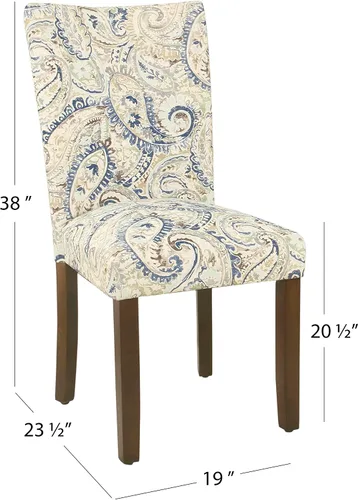 Vista 3 de HomePop Classic Parsons - Silla de comedor, terciopelo azul Azul terciopelo