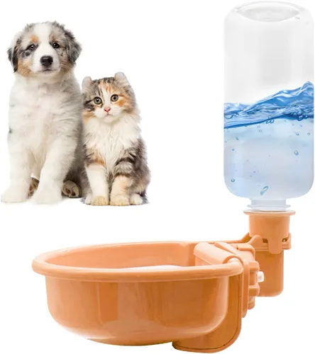 Vista 13 de Vannon Botella de agua para mascotas de 16oz, dispensador de tazón de agua por gravedad para jaula, dispensador de agua anti-desbordamiento