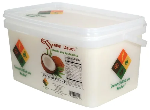 Vista 3 de Aceite de coco – grado alimenticio – 8 libras en una cubeta de 1 galón – Contenedor HDPE para microondas con tapa resellable y mango extraíble