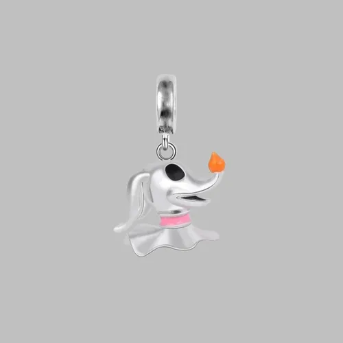 Vista 2 de Colgante colgante de perro Zero Ghost para pulsera o collar de plata de ley 925 Plata esterlina No es una piedra preciosa