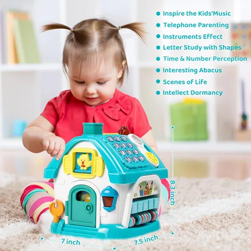 Vista 5 de Marstone Juguetes para bebés de 1 año para niños y niñas: juguetes para niños pequeños de 1 a 2 años, casa educativa 8 en 1 para regalo