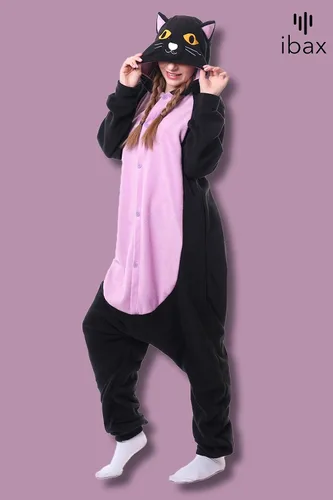 Vista 6 de IBAX Polar Fleece Adult Animal Onesie Pajama. Adult onesie costume. Animal onesies for adults. Halloween onesie adult.