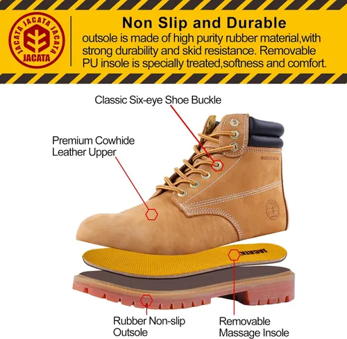 Vista 3 de Jacata Mens Work Boots For Men Non Slip Rubber Water Resistant Boats De Trabajo Para Hombre Utility Construction Boots