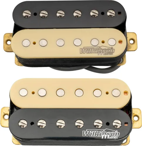 Vista 4 de Wilkinson Vintage Classic Alnico 5 Set de Pastillas Humbucker Sobrebobinadas Estilo Abierto para Guitarra Eléctrica, Zebra Set Zebra