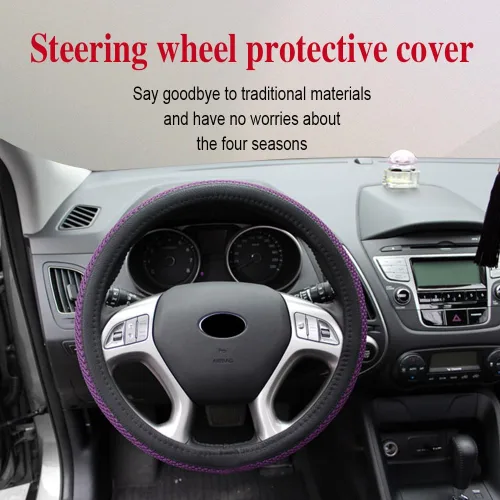 Vista 6 de HAOBO Funda Elástica Extensible para Volante, Funda para Volante Automotriz de 15 Pulgadas, Protector de Volante Extensible Cómodo y Transpirable