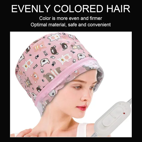 Vista 3 de Gorro de vapor para el cabello, cuidado de la cabeza caliente con 3 tratamientos naturales del cuero cabelludo del pelo del balneario que se afeita