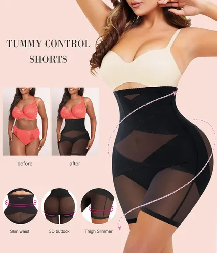 Vista 3 de Nebility Entrenador de cintura alta con control de abdomen para mujer