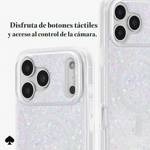 Vista 7 de kate spade new york Funda para iPhone 18 Pro - Brillantina gruesa Brillantina gruesa iridiscente