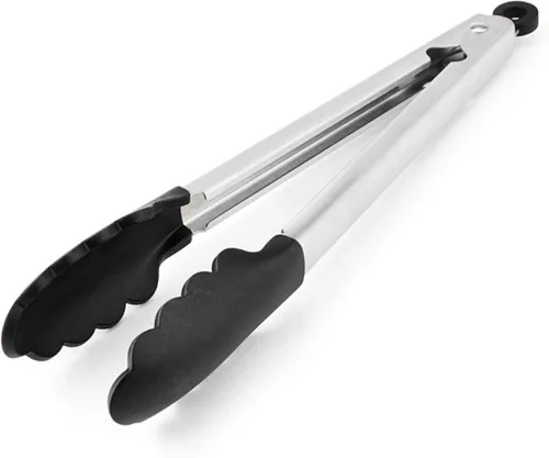 Vista 2 de KitchenAid Pinzas de acero inoxidable con punta de silicona, 12 pulgadas, color negro