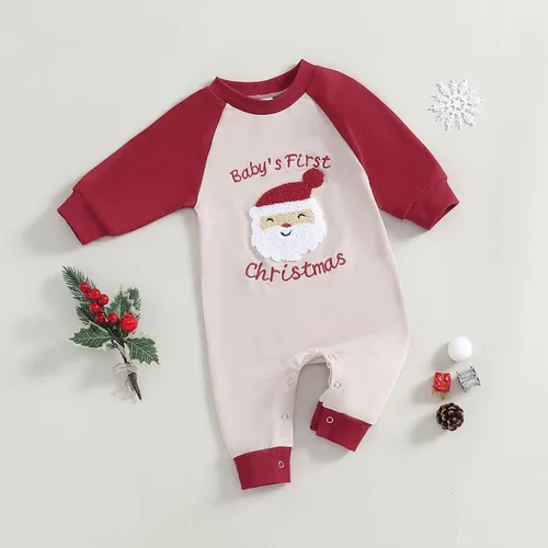 Vista 71 de FYBITBO Ropa de bebé niño niña Santa manga larga mono mameluco recién nacido primera Navidad traje de una pieza