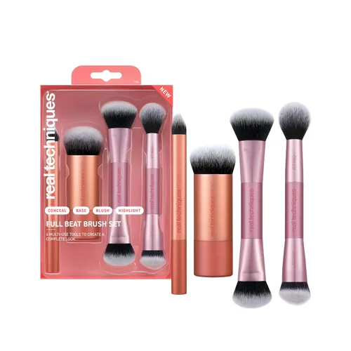 Vista 8 de Real Techniques, brocha de maquillaje Bubble Blending, brocha multiusos para base para productos líquidos, crema y polvo, cabeza de cepillo redonda