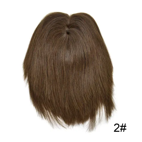 Vista 4 de Extensiones de cabello humano 100% real con clip, extensiones de cabello lacio de 13 pulgadas para mujeres (2# marrón oscuro)