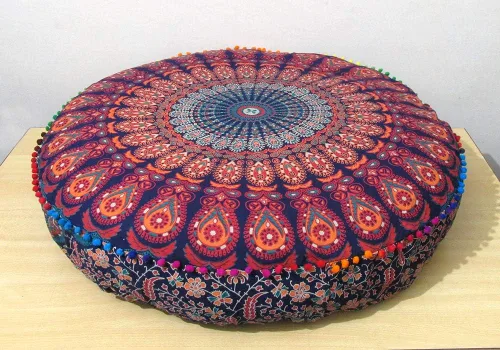 Vista 12 de ICC - Funda de cojín cuadrada grande de algodón con diseño de mandala, funda de almohada hippie, funda de almohada para el suelo con cremallera