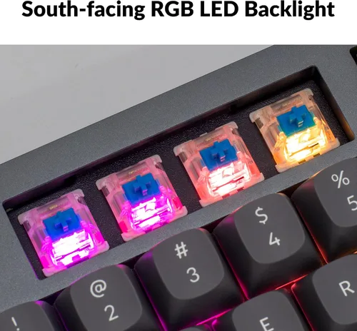 Vista 7 de Keychron Q3 QMKVIA Teclado mecánico personalizado con cable diseño sin tenteclas 87 teclas macro programable con interruptor azul Gateron G Pro