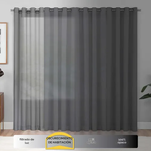 Vista 2 de Eclipse Cortina Sólida Thermapanel para Oscurecer Habitaciones con Bolsillo para Barra, Cortina de Ventana para Dormitorio y Sala de Estar