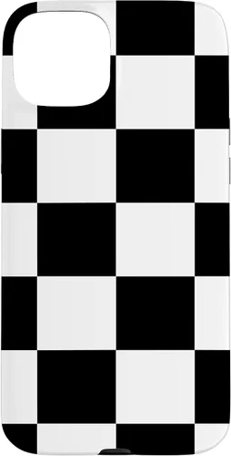 Vista 9 de Black and White Classic Checkered Big Checkerboard Pattern Case for iPhone 16