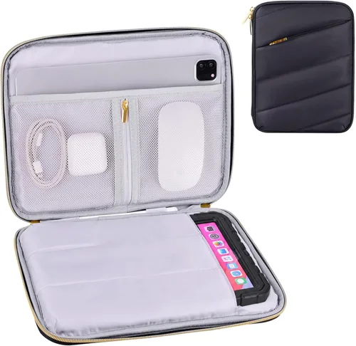Vista 12 de Funda de transporte para iPad de 9 a 11 pulgadas, bolsa acolchada para tableta de viaje para iPad Pro de 11 pulgadas (M4), iPad 10.9