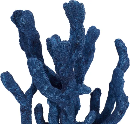 Vista 5 de Deco 79 Polystone - Escultura decorativa de coral texturizada, estatua porosa para decoración del hogar con base acrílica, figura decorativa de 10 x