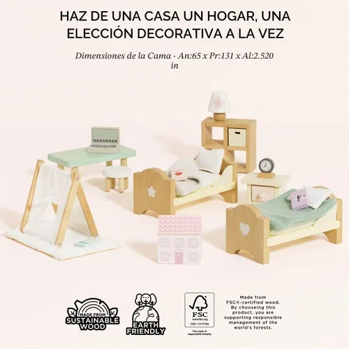 Vista 4 de Le Toy Van Dollhouse - Muebles para muñecas y Accesorios, Baño Sugar Plum