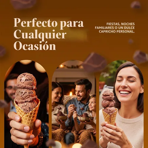 Vista 6 de Triple Scoop - Mezcla de helado de chocolate prémium para hacer helados. Simple, fácil, delicioso. De mezcla gourmet a máquina en 5 minutos, hace 2