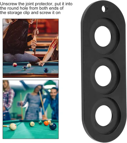 Vista 4 de Soporte protector para juntas de taco, clip de abrazadera para proteger la cartelera, palo de billar, accesorio de protección de mesa de aleación