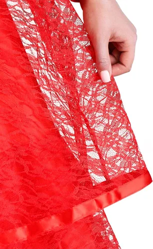 Vista 7 de Vestido de novia gótico rojo adulto para mujer, Novia gótica no-muerta morbosa mortal día de los muertos