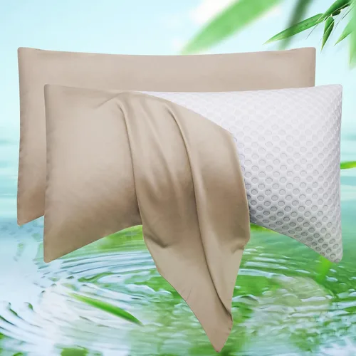 Vista 12 de Funda de almohada curvada para dormir de lado refrescante, tamaño Queen, 1 paquete de 20 x 30 pulgadas, color azul aguamarina Rayon Derived from