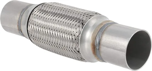 Vista 5 de Paquete de 4 tubos flexibles de escape de acero inoxidable de 2 x 6 pulgadas, tubo flexible de escape de doble trenza, longitud total de 10 pulgadas