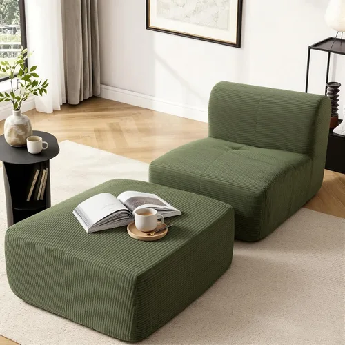 Vista 17 de Sofá Seccional Modular Cloud de 120", Sofá Sin Estructura, Sofás Tapizados en Forma de L con Asiento Profundo, Sofás de Pana Modernos y Acogedores